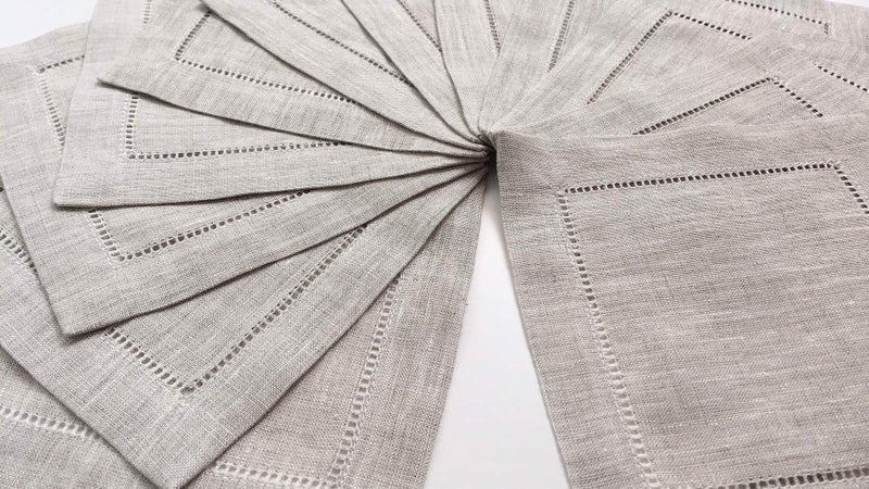 Minhcraft Natural Linen Cocktail Napkin-Set of 50-Linen Cloth Napkin Coasters-Ladder Hem Stitch-Super Value Bulk 50 Pack - Image 5